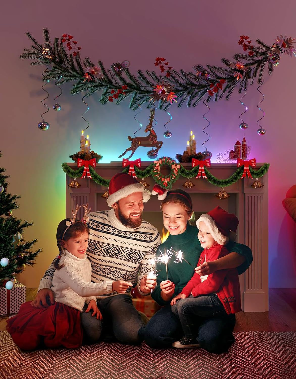 Smart LED Strip Lights, 16.4Ft Wifi LED Lights Work with Alexa and Google Assistant, RGB Color Changing, 16 Million Colors with App Control and Music Sync for Home, Kitchen, TV, Party