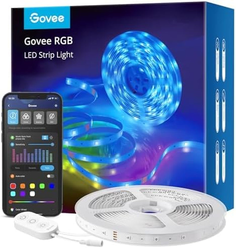 Smart LED Strip Lights, 16.4Ft Wifi LED Lights Work with Alexa and Google Assistant, RGB Color Changing, 16 Million Colors with App Control and Music Sync for Home, Kitchen, TV, Party